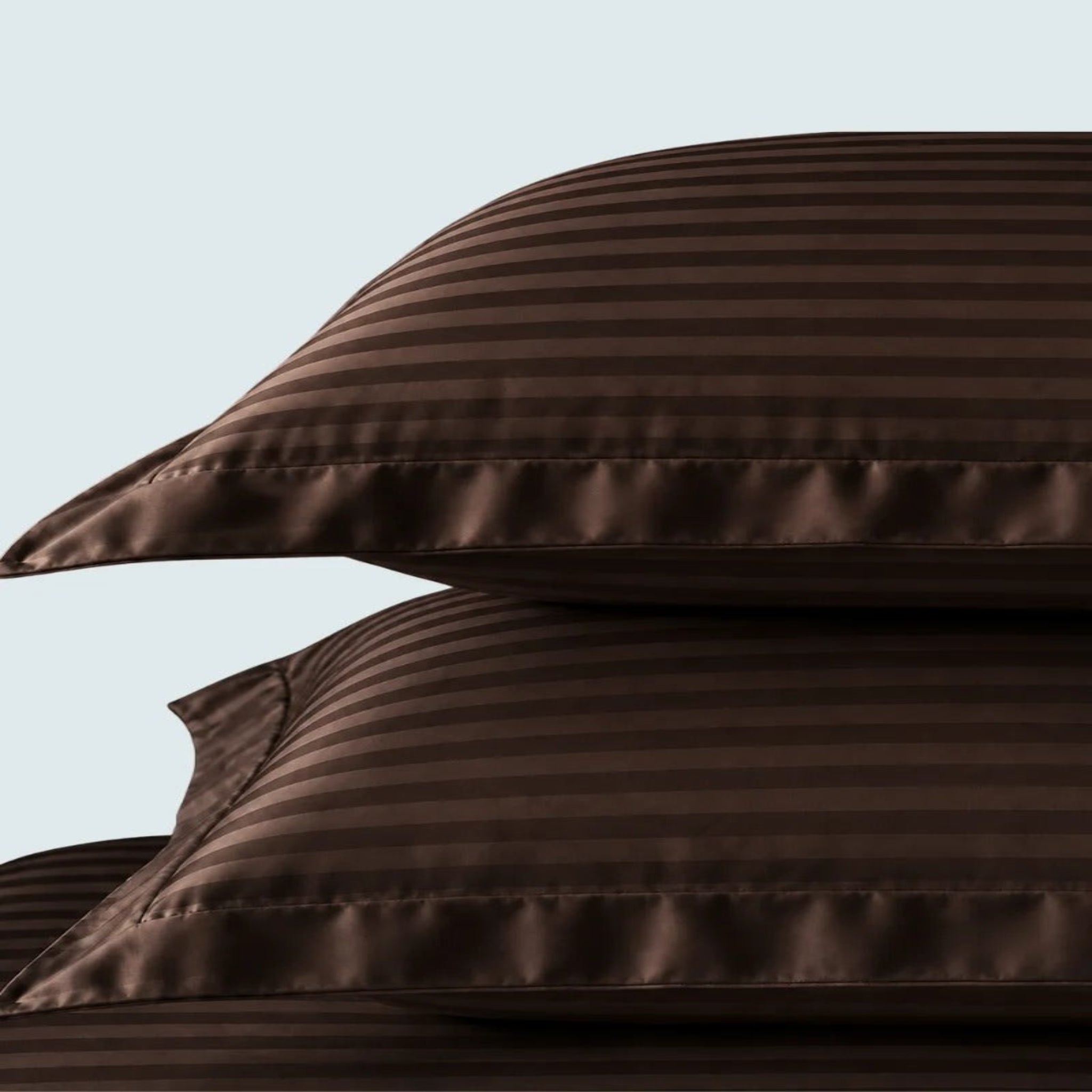 Dark Brown Stripe Fitted Bedsheet – Soft Micro Cotton King Size Bed Sheet