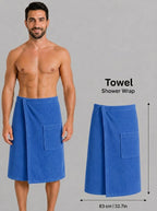 Men's Shower Wrap | Terry Fabric | Highly Absorbent | Available in 7 Colors