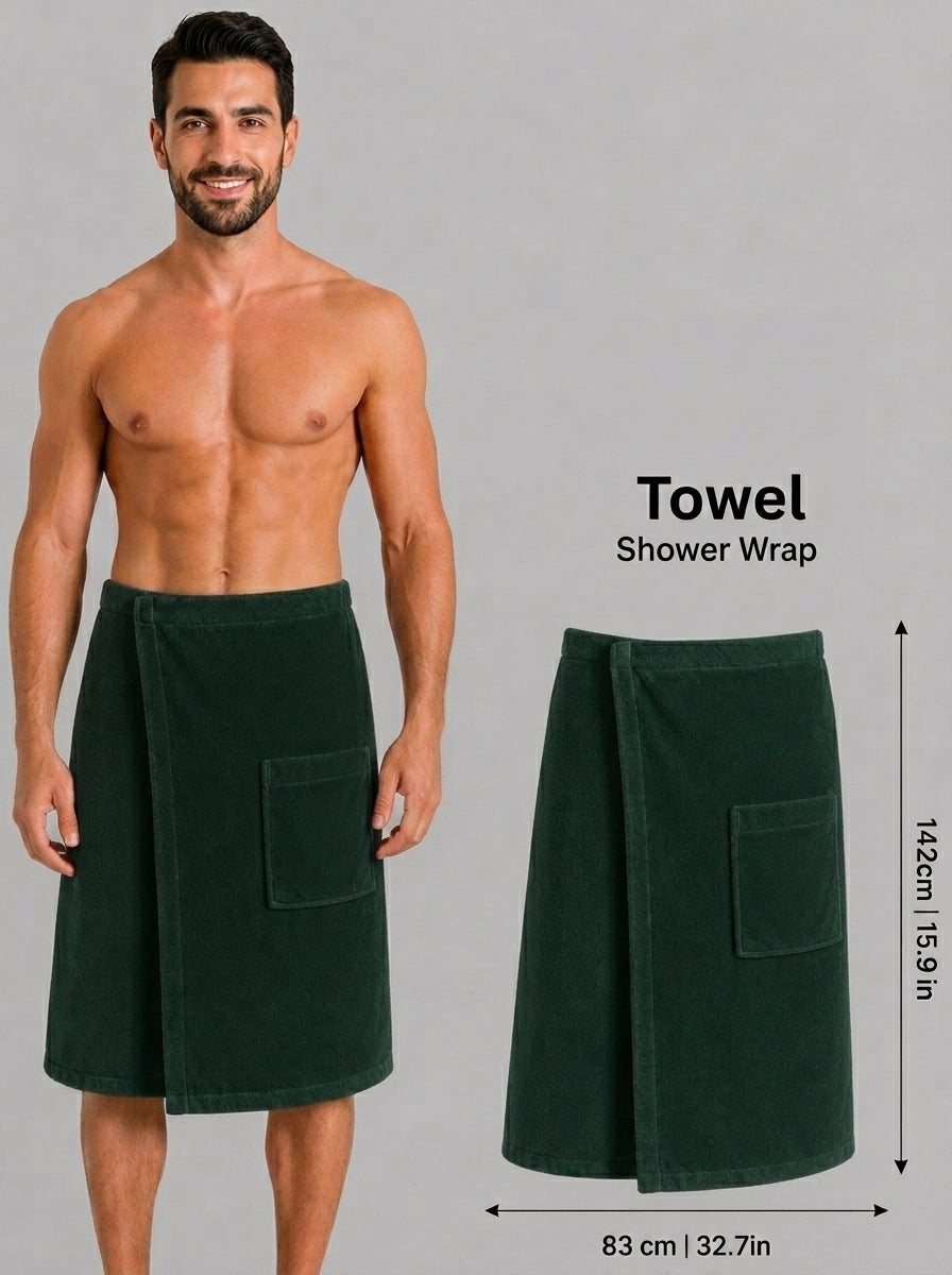 Men's Shower Wrap | Terry Fabric | Highly Absorbent | Available in 7 Colors