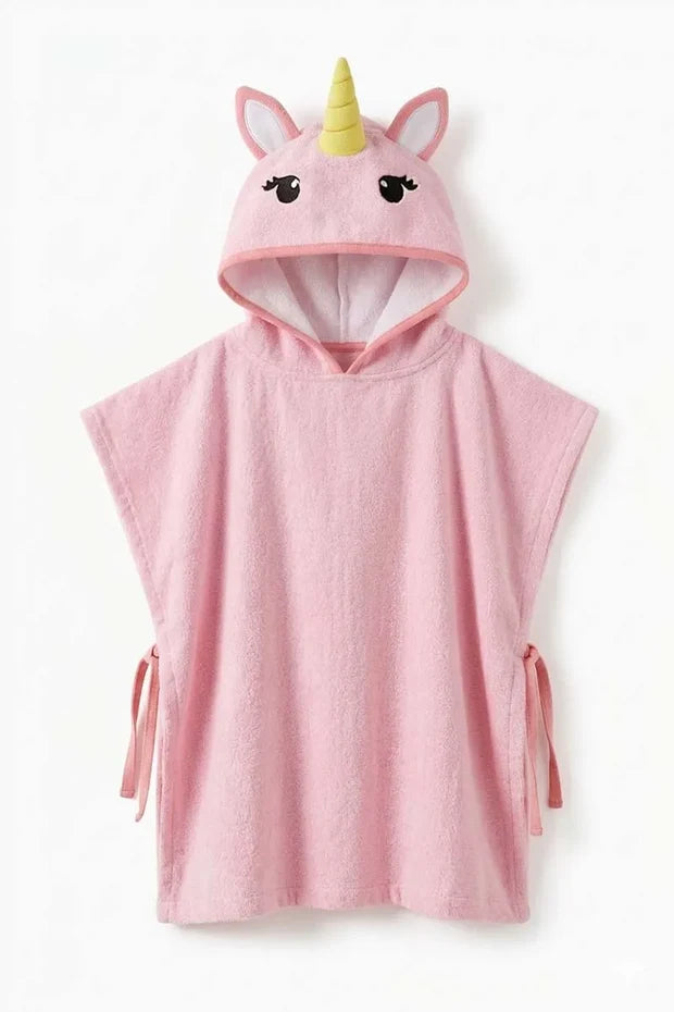 Premium Cotton Kids Hooded Poncho Towel – Soft & Absorbent Bath/Beach Towel (Ages 5-7 Years)