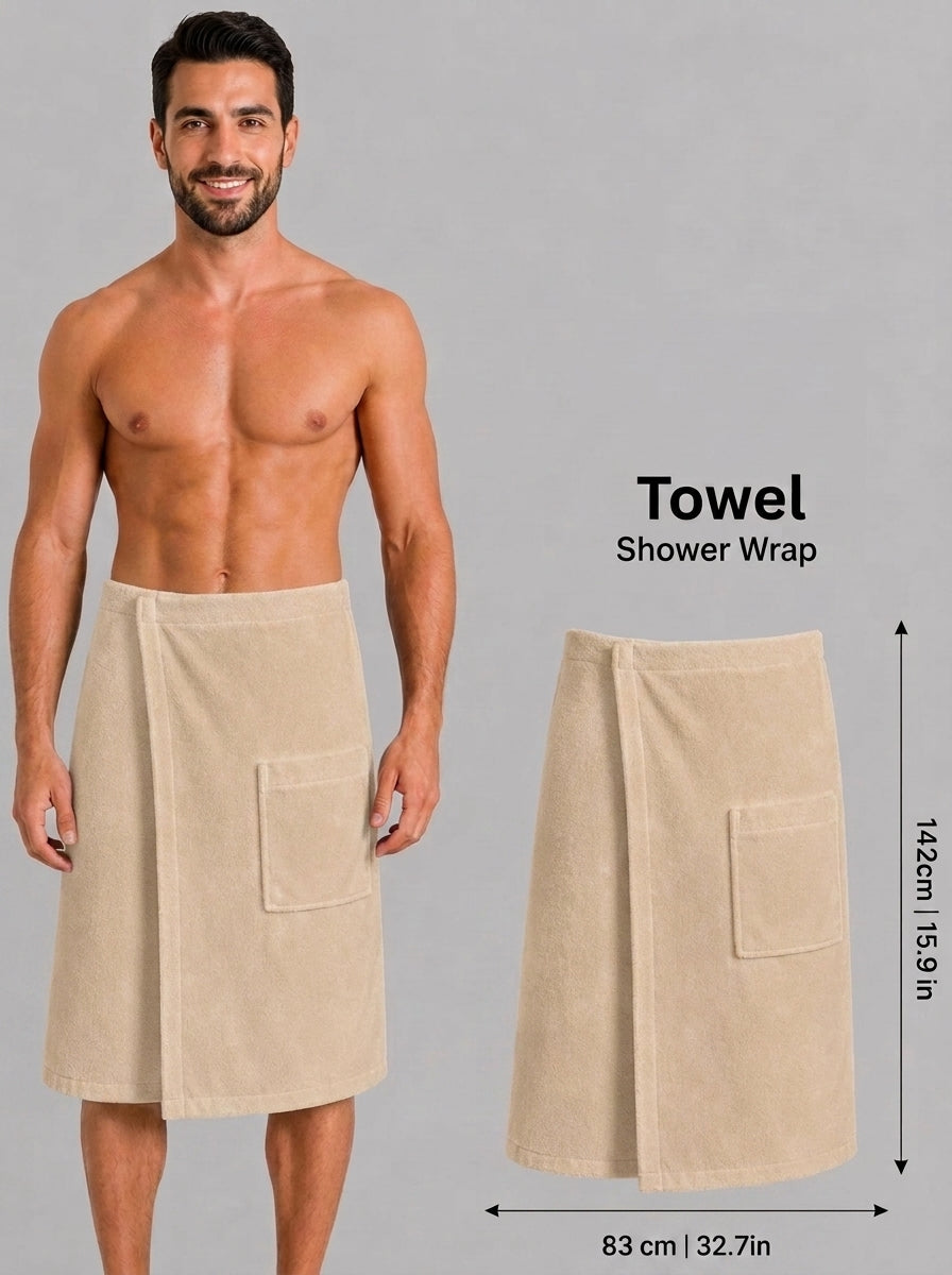Men's Shower Wrap | Terry Fabric | Highly Absorbent | Available in 7 Colors
