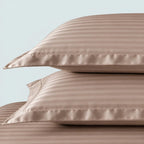 Camel Stripe Fitted Bedsheet – King Size Soft Micro Cotton Bed Sheet