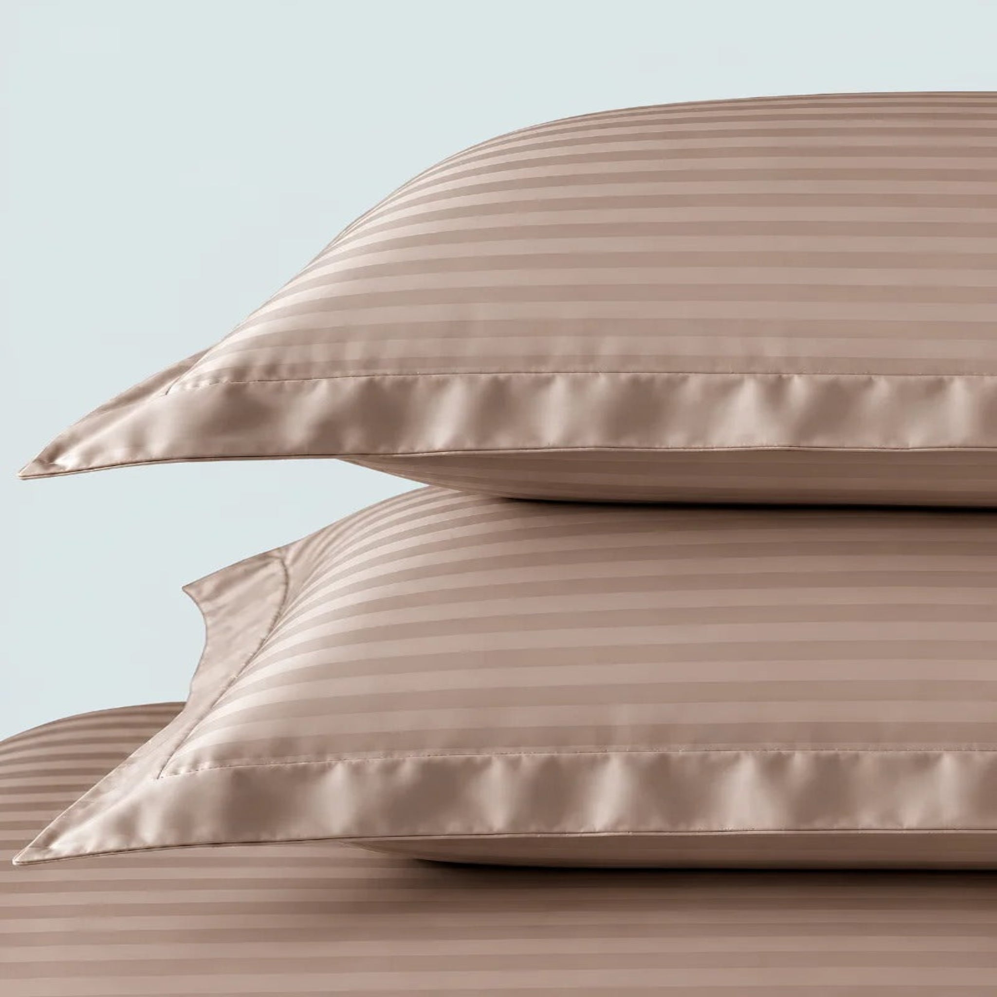 Camel Stripe Fitted Bedsheet – King Size Soft Micro Cotton Bed Sheet