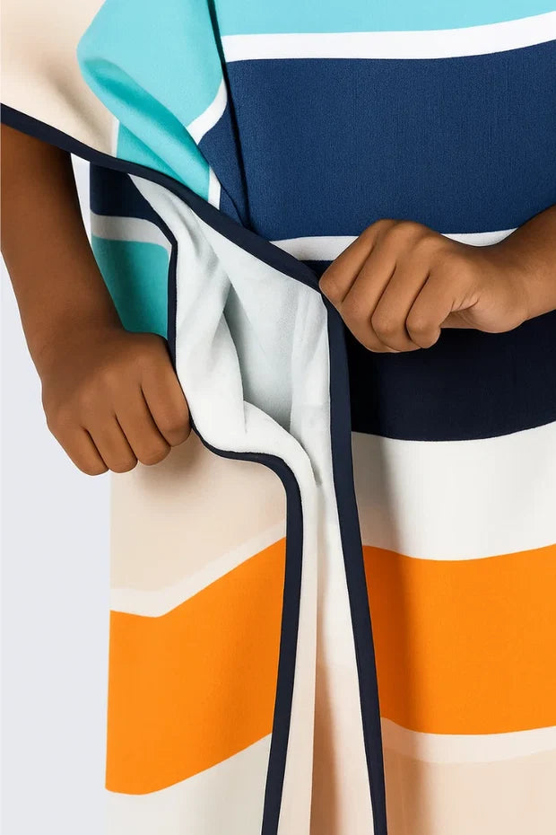 Premium Cotton Kids Hooded Poncho Towel – Soft & Absorbent Bath/Beach Towel (Ages 5-7 Years)