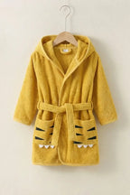 Tiger Hooded Kids Bathrobe – Yellow (Ages 2, 4, 6, & 8)