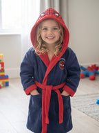 Kids Hooded Bathrobe – Crocodile Design | Soft Absorbent Robe for Ages 4-8 (Navy/Green)