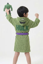 Superhero Hulk Kids Bathrobe – Soft Cotton Velvet for Boys & Girls (Ages 2, 4, 6, & 8)