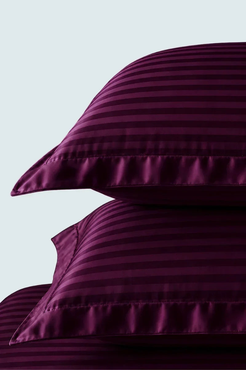 Royal Purple Stripe Fitted Bedsheet Set – King Size