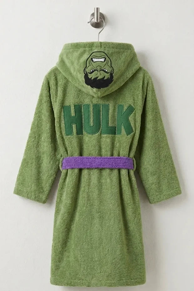 Superhero Hulk Kids Bathrobe – Soft Cotton Velvet for Boys & Girls (Ages 2, 4, 6, & 8)