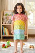 Beach & Surf Hooded Kids Poncho – Floral Biscus for 2-3 years