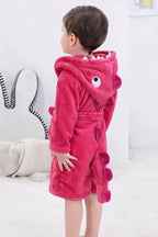 Cute Pink Dragon Kids Bathrobe – Everyday Comfort | (Ages 4, 6)
