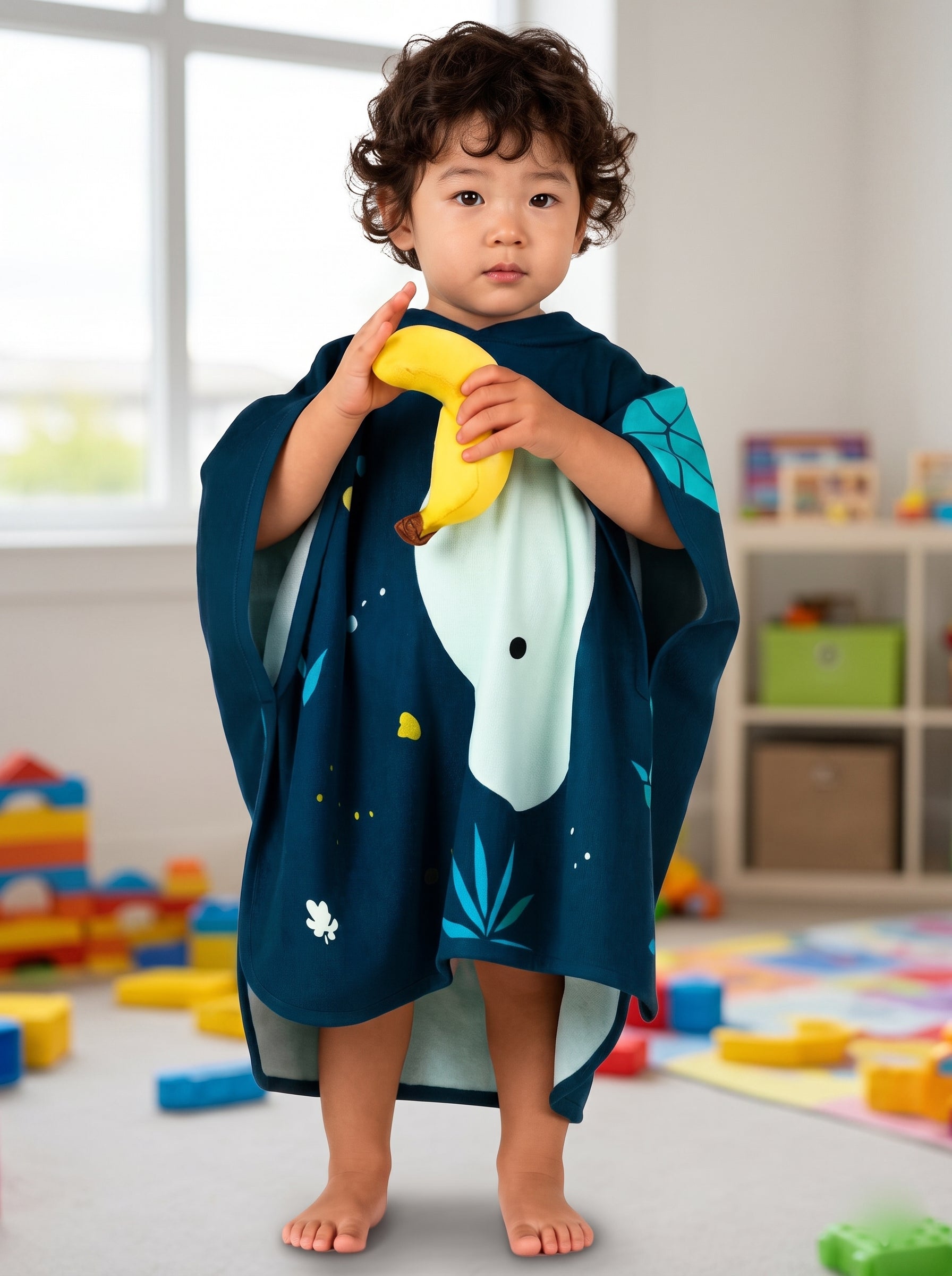 Premium CottonnKids Hooded Poncho Towel –  Two Sizes (Ages 1-6 Years)Soft, Cozy & Everyday Friendly