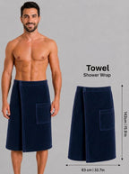 Men's Shower Wrap | Terry Fabric | Highly Absorbent | Available in 7 Colors
