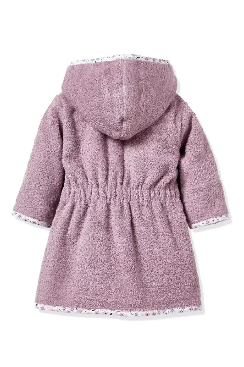 Flowers Hooded Kids Bathrobe – Lilac (Ages 1 to 3 Years)