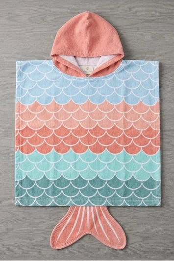Beach & Surf Hooded Kids Poncho – Floral Biscus for 2-3 years