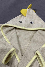 Yellow dino Kids Bathrobe – Soft & Cozy | For Kids Aged 4-8 Years