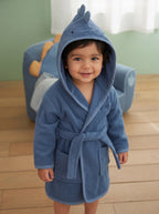 Whale Hooded Kids Bathrobe – blue (Aged 1 to 2 years)