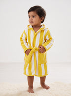 Yellow strip Hooded Kids Bathrobe – yellow (Ages 1 to3 Years)