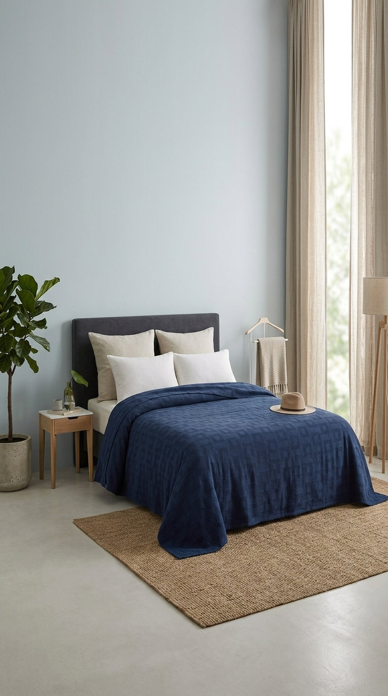 100% Cotton Cellular Thermal Blanket – Single Size (72x90 Inches)