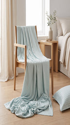 Mint Green King Size Stripe Fitted Bedsheet Set – Micro Cotton | Soft & Breathable