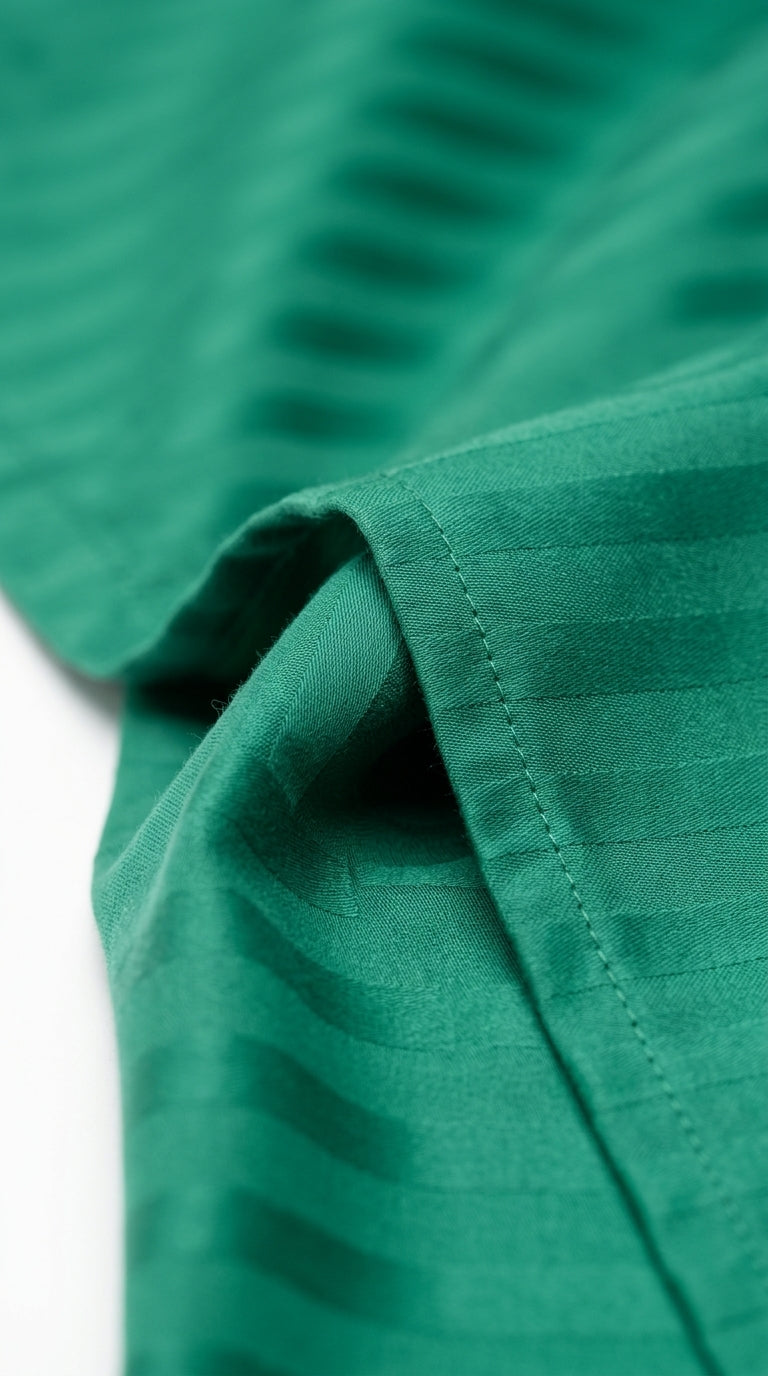 Emerald Teal Sateen Stripe Bedsheet – King Size
