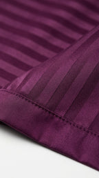 Royal Purple Stripe Fitted Bedsheet Set – King Size