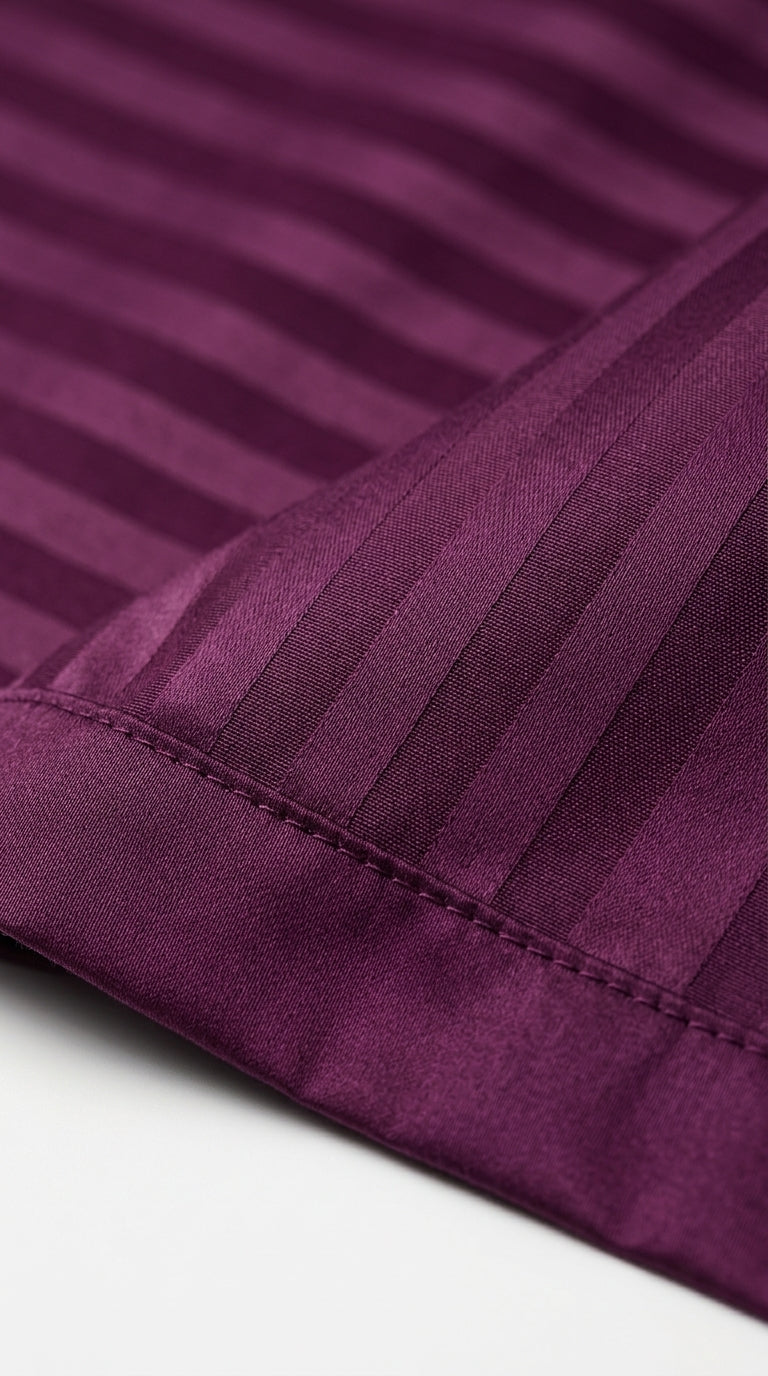 Royal Purple Stripe Fitted Bedsheet Set – King Size