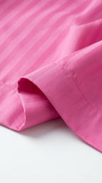 Blush Pink Sateen Stripe Bedsheet – King Size