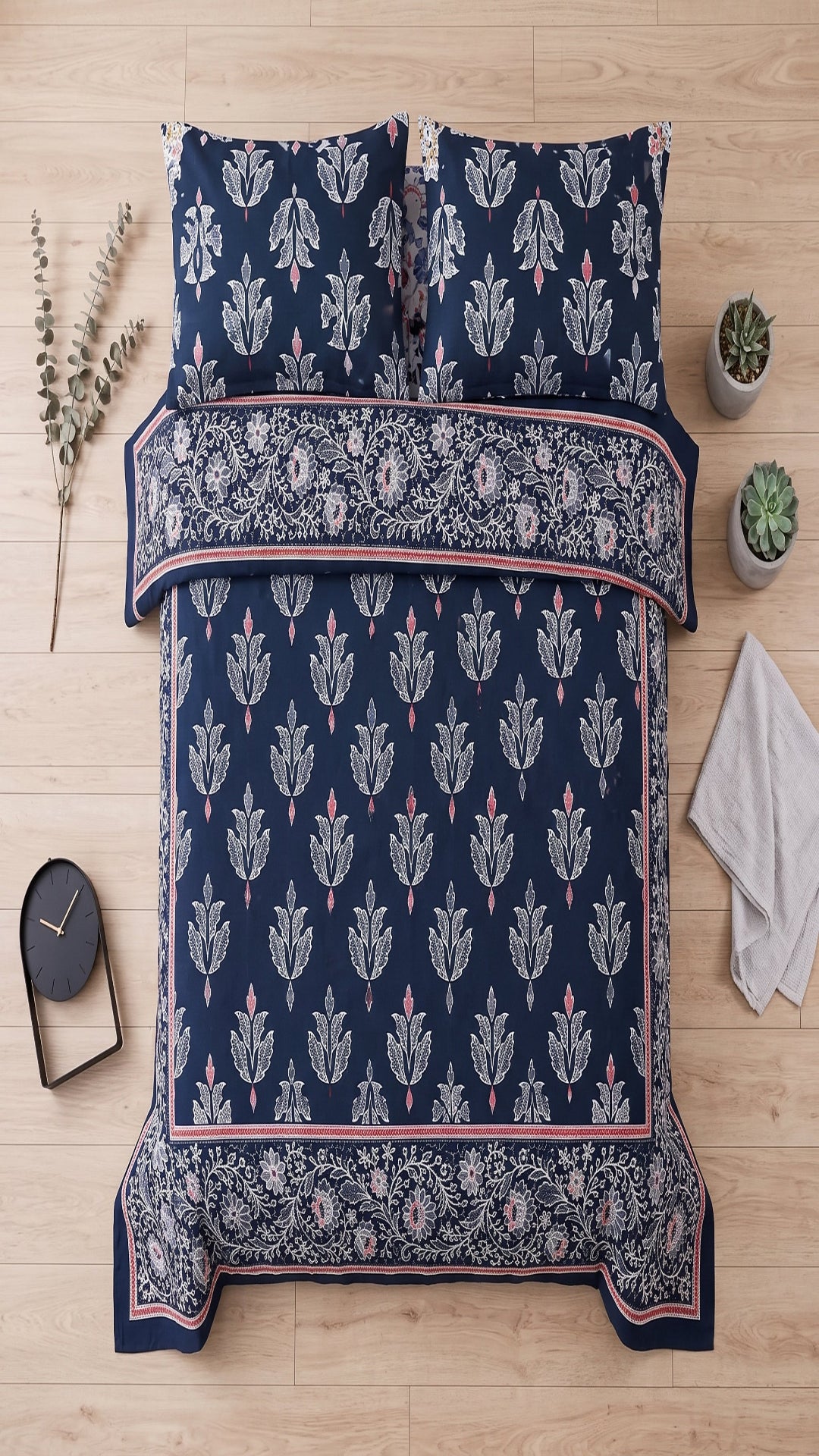 Micro Rich Cotton Double Bed Bedsheet Set - 93x96 |Premium Soft & Elegant Design | 2 Pillow Covers Included