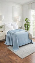 Zig-Zag Chevron Cotton Blanket – All-Season Bedding for Double Bed (210x240 cm)