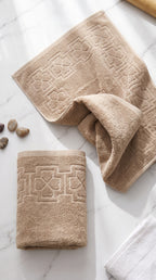 Beige Sand Cotton Bath Towel Set of 2 | 100% Cotton 600 GSM Absorbent Towels
