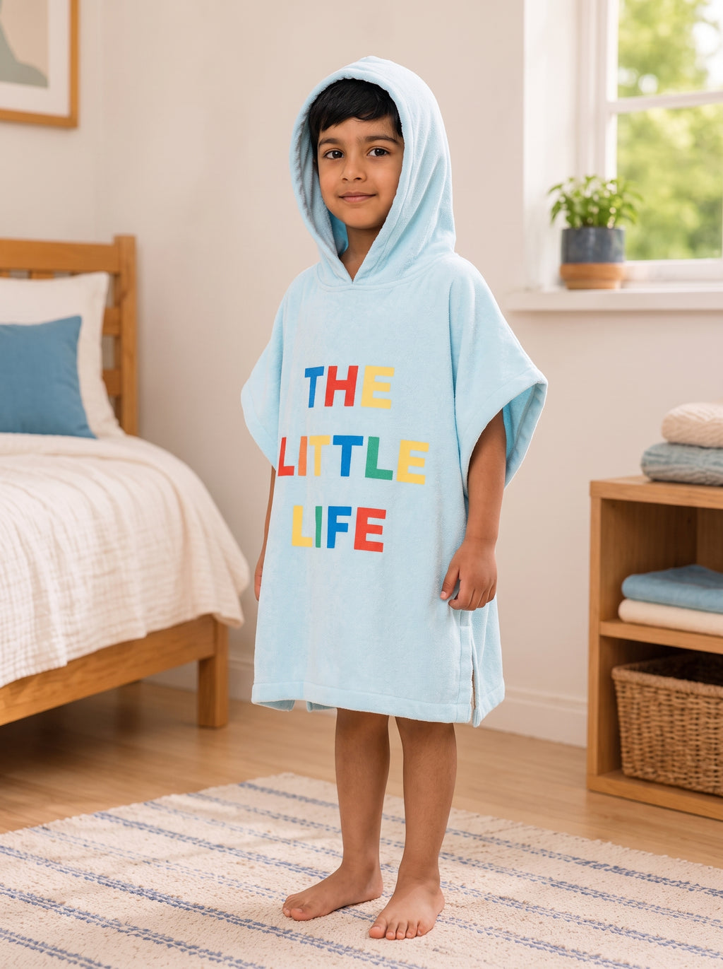 Beach & Surf Floral Hibiscus Hooded Poncho – Kids (2–3 Years)