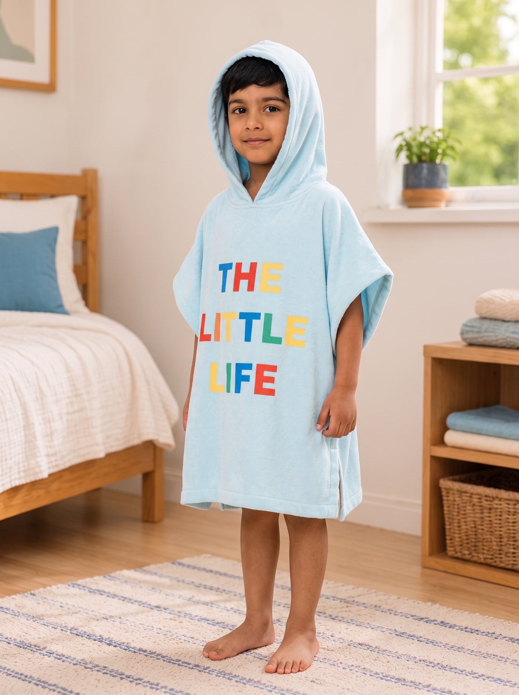 Beach & Surf Floral Hibiscus Hooded Poncho – Kids (2–3 Years)