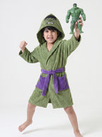 Superhero Hulk Kids Bathrobe – Soft Cotton Velvet for Boys & Girls (Ages 2, 4, 6, & 8)