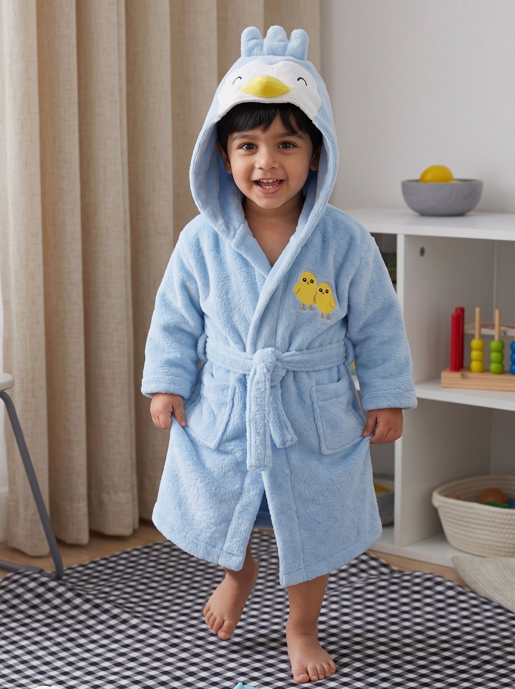 Duckie Soft & Cozy Animal Hooded Bathrobes (Ages 1 to 2 Years)