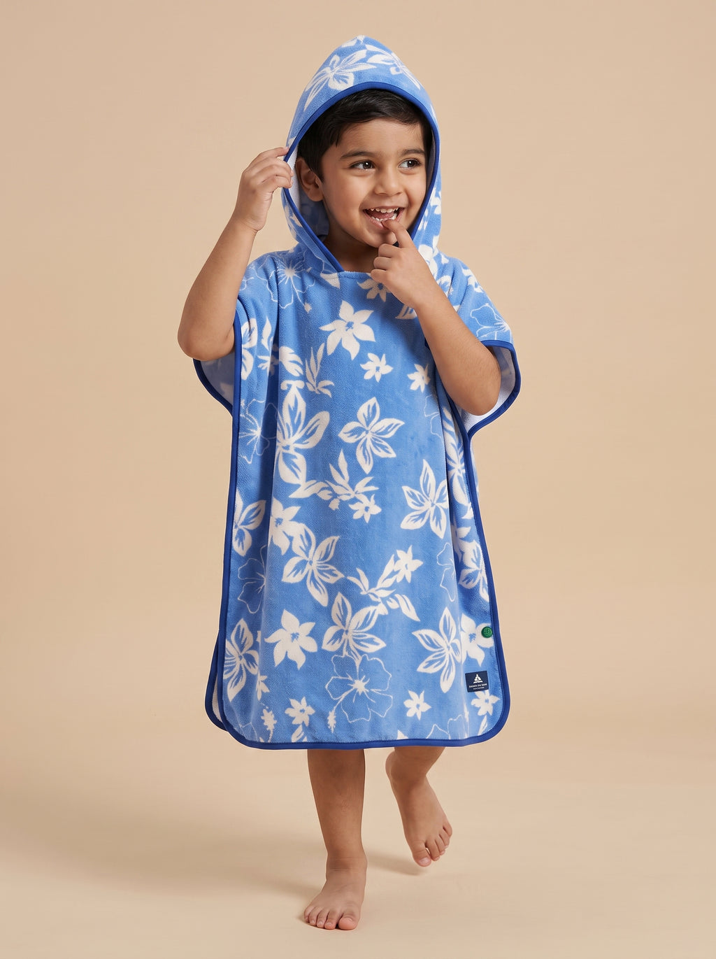 Kids Beach & Surf Hooded Poncho – Blue Biscus