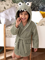 Crocodile Hooded Kids Bathrobe – Green (Ages 4 to 8)