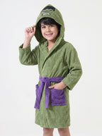 Superhero Hulk Kids Bathrobe – Soft Cotton Velvet for Boys & Girls (Ages 2, 4, 6, & 8)