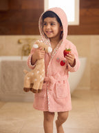 Strawberry Hooded Kids Bathrobe – Pink (Ages 1 to 3 Years)