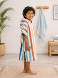 Floral Hibiscus Beach & Surf Hooded Kids Poncho (2–3 Years)