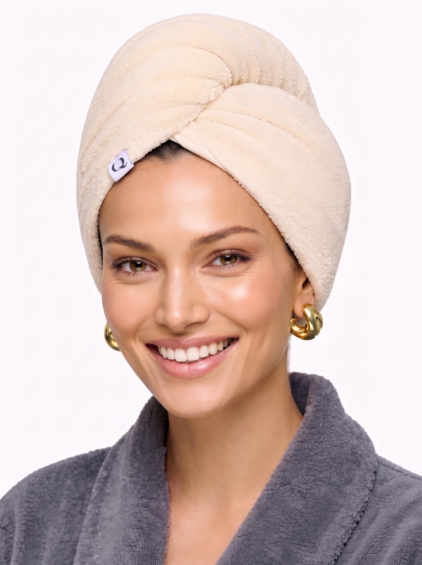 Luxury Terry Cotton Turban Towel – Quick-Dry Hair Wrap for All Hair Types