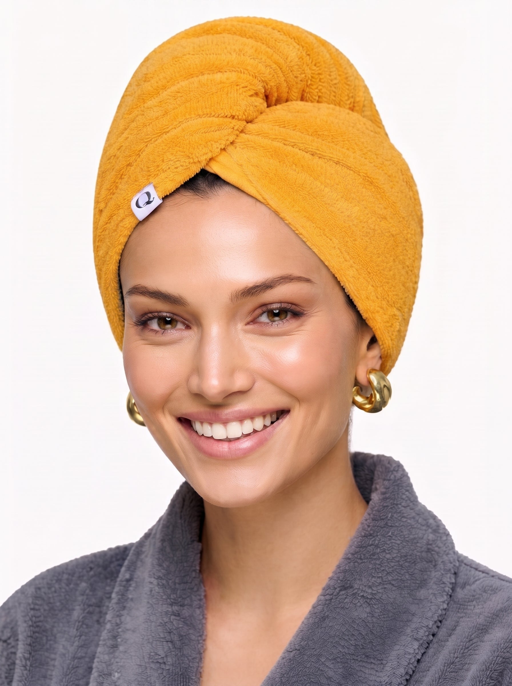 Luxury Terry Cotton Turban Towel – Quick-Dry Hair Wrap for All Hair Types