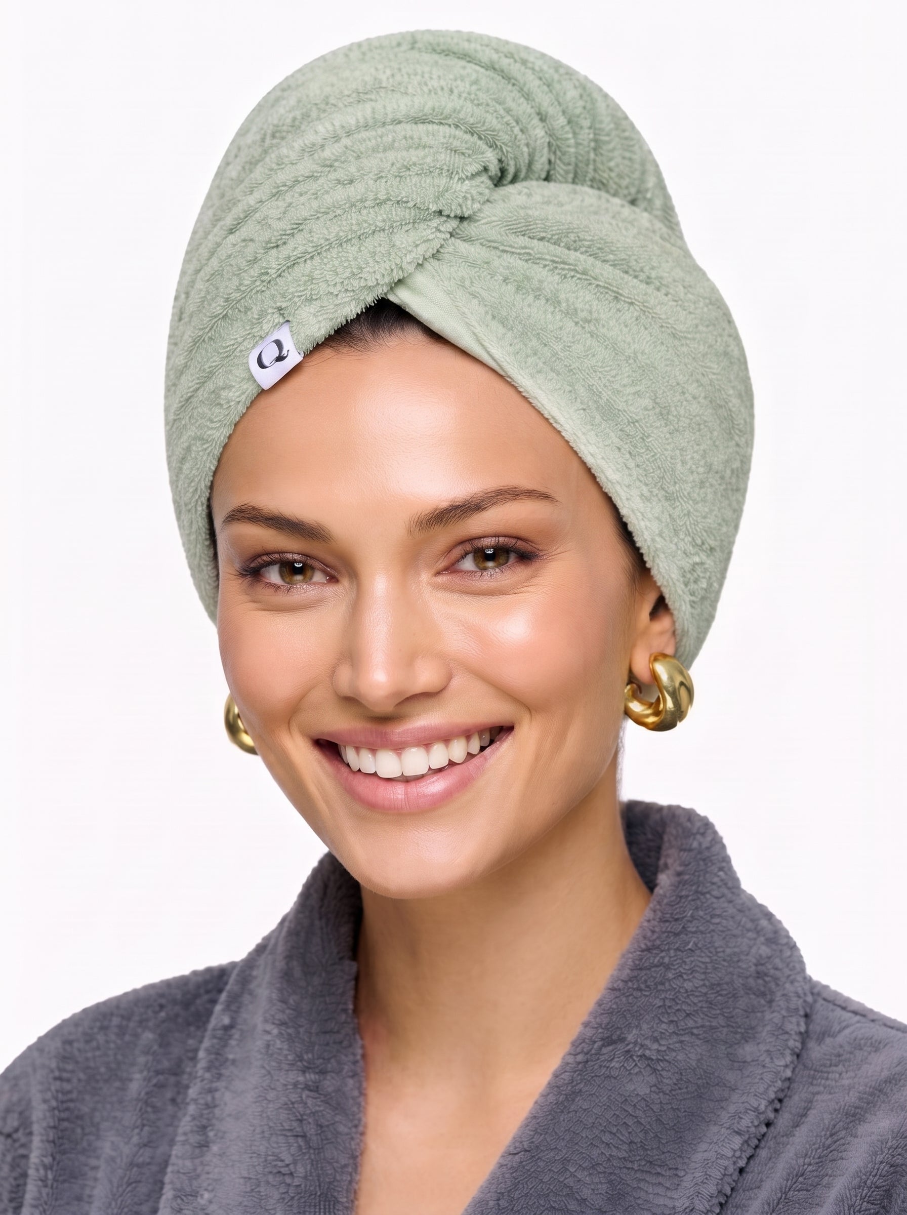 Luxury Terry Cotton Turban Towel – Quick-Dry Hair Wrap for All Hair Types