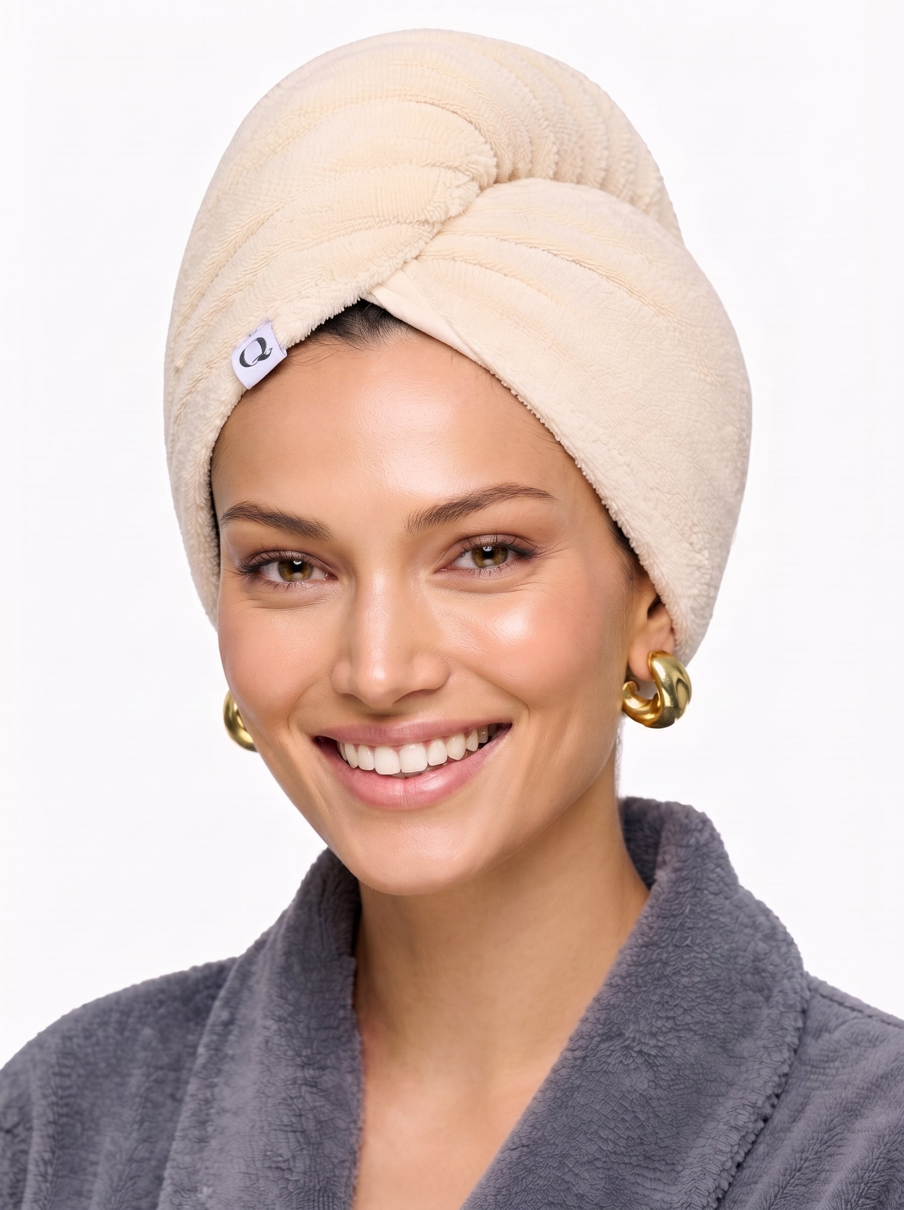 Luxury Terry Cotton Turban Towel – Quick-Dry Hair Wrap for All Hair Types