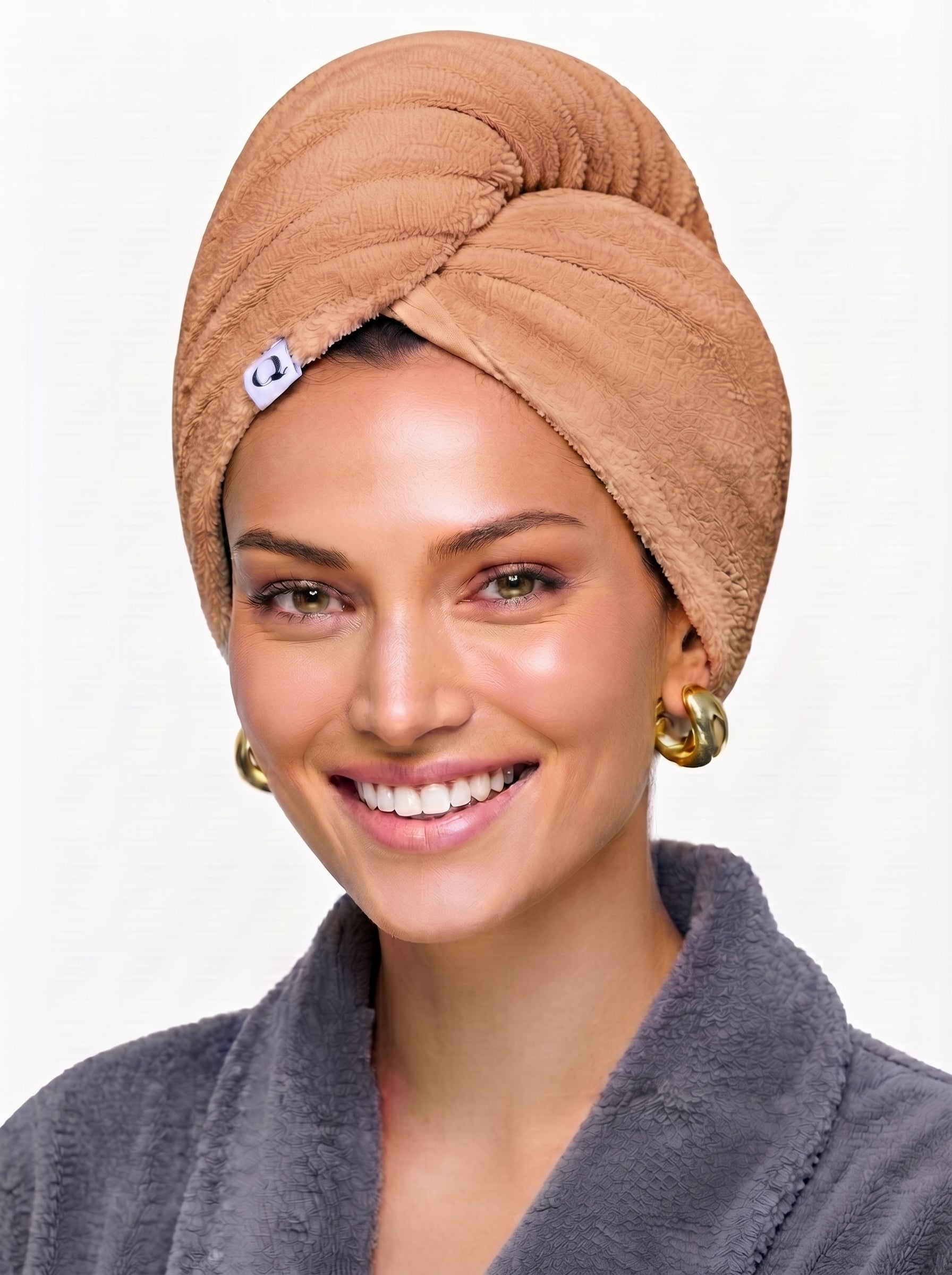 Luxury Terry Cotton Turban Towel – Quick-Dry Hair Wrap for All Hair Types