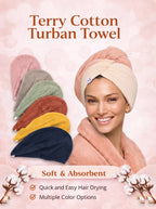 Luxury Terry Cotton Turban Towel – Quick-Dry Hair Wrap for All Hair Types