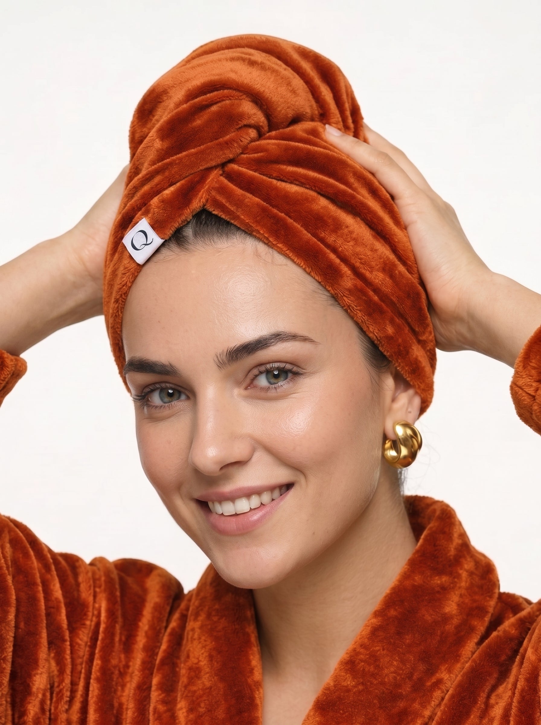 Luxury Velvet Cotton Hair Turban Towel – Quick-Dry Hair Wrap for All Hair Types
