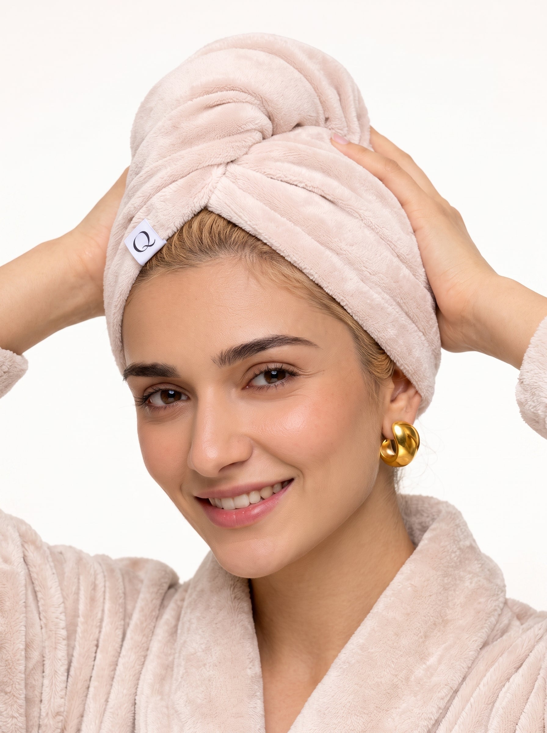 Luxury Velvet Cotton Hair Turban Towel – Quick-Dry Hair Wrap for All Hair Types