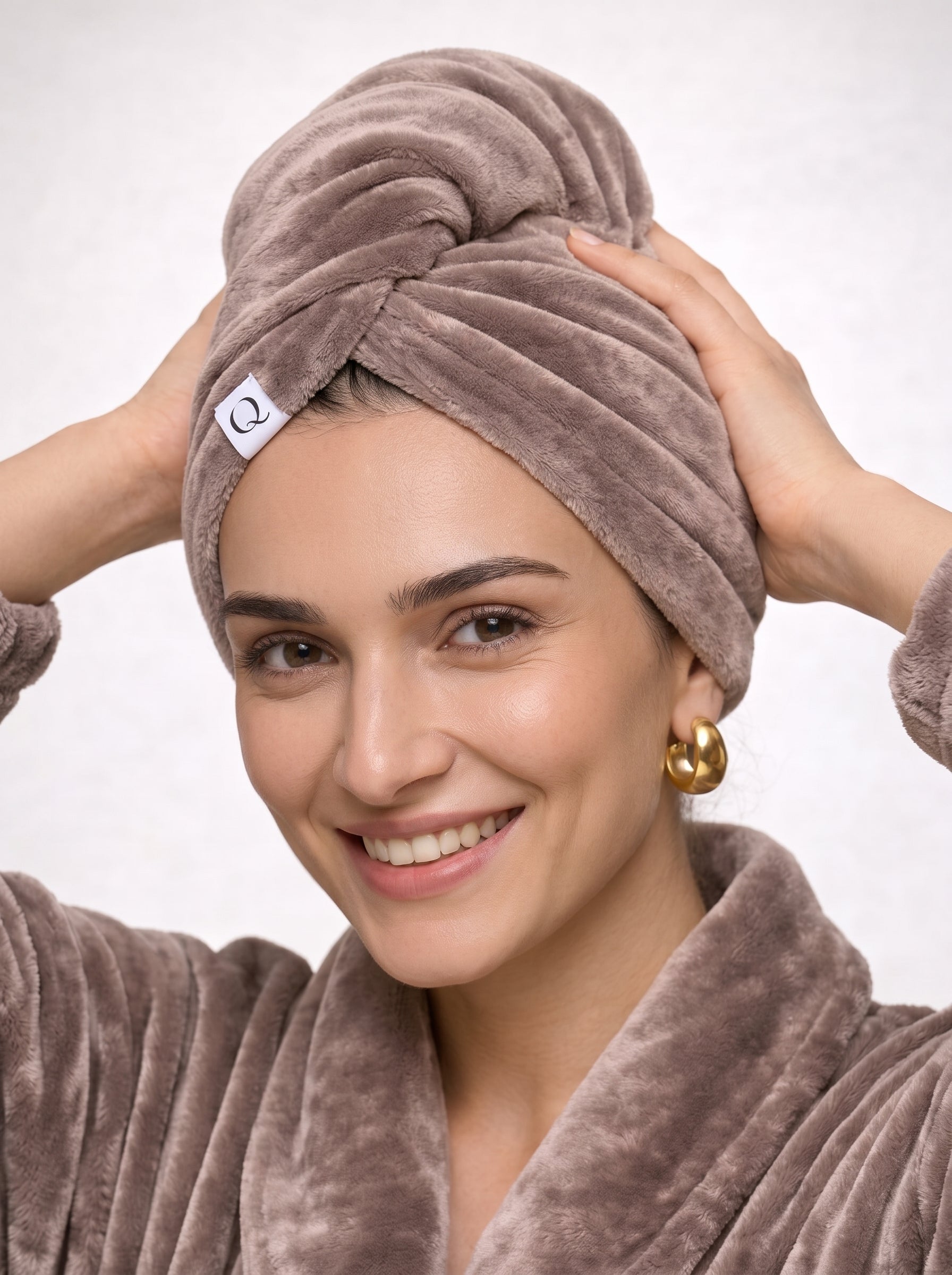 Luxury Velvet Cotton Hair Turban Towel – Quick-Dry Hair Wrap for All Hair Types