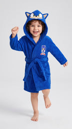 Sonic Hooded Kids Bathrobe – Royal Blue (Ages 4, 6, & 8)